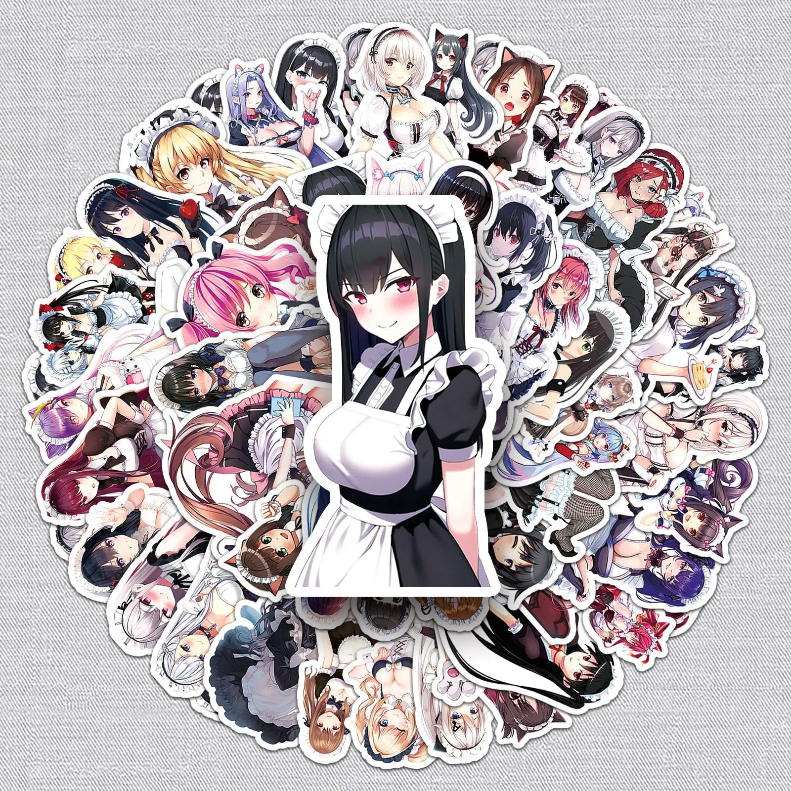 50pcs Sexy Anime Maid Girl Stickers Hentai Waifu Decals Graffiti Motorcycle Car Skateboard Waterproof Sticker Party Gifts