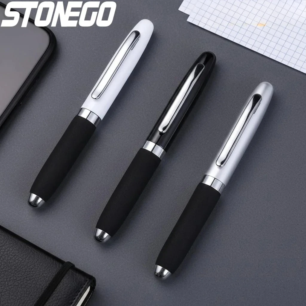 Caneta Rollerball de Metal STONEGO Fashion Wallet Pen, Caneta de Bolso Compacta com Clipe para Viagem, Escritório e Material Escolar
