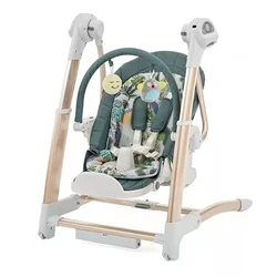 2-in-1 Baby High Chair and Rocker, Electric Infant Swing Adjustable Chair Multifunctional Cradle for 0-3 Years Safe Rocking Seat