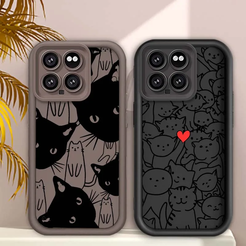 

Line Art Cat Popular For Xiaomi Mi 17 15 14 14T Redmi 13 13T 13C 12C 14C 12 12T Lite Pro 5G Eye Ladder Phone Case