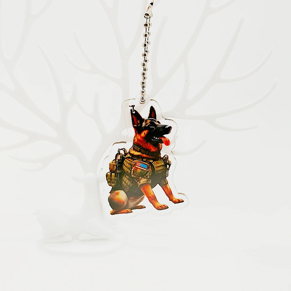 Animal Special Forces Pendant German Shepherd Acrylic Craft Clothing Bag Decoration Pendant Loyalty Hound 2D Flat Car Decoration