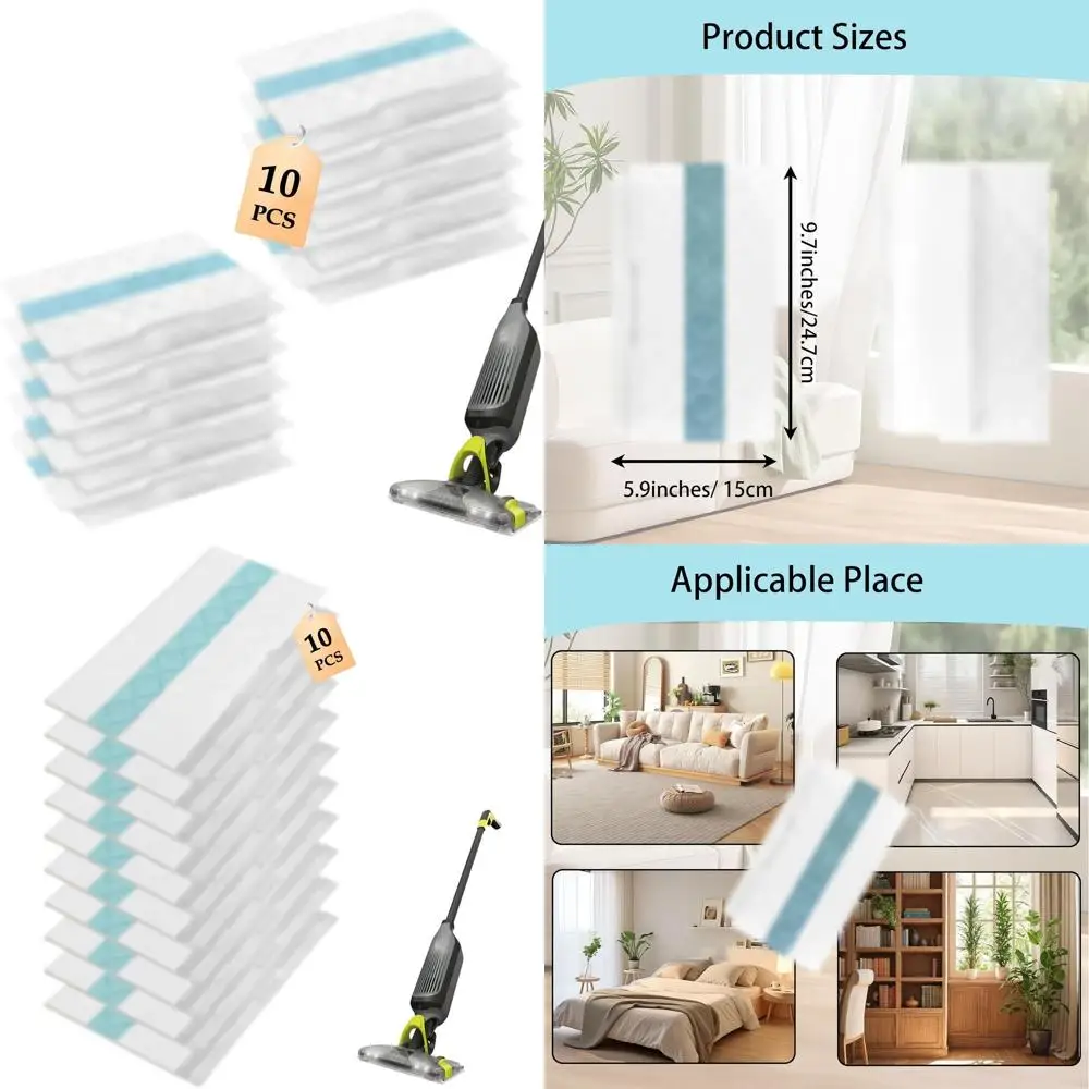 

10 Pack Replacement Hard Floor Mop Pads for Shark VACMOP Pro VM Series Vacuums