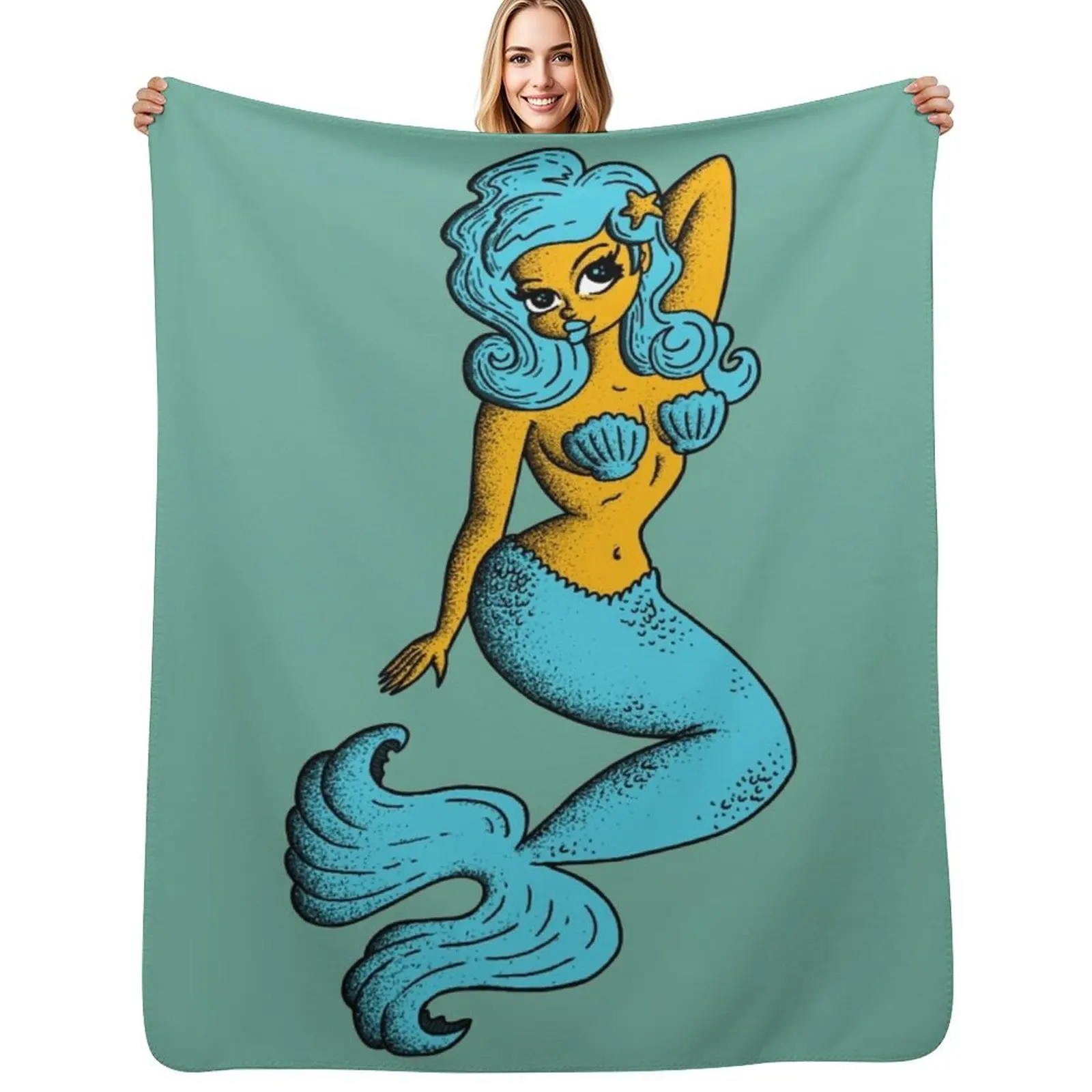

Mermaid Throw Blanket christmas decoration Summer Heavy Plaid on the sofa Blankets