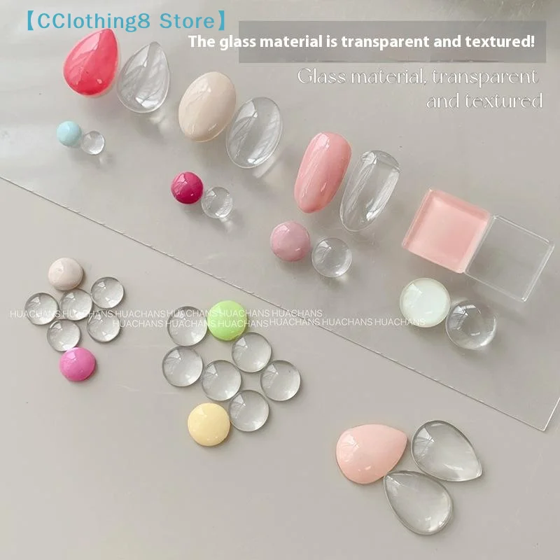Mini Glass Color Card Manicure Bean Color Card Nail Polish Glue Plate Nail Polish High Transparent 3D Round Bead Tool【AliS8】
