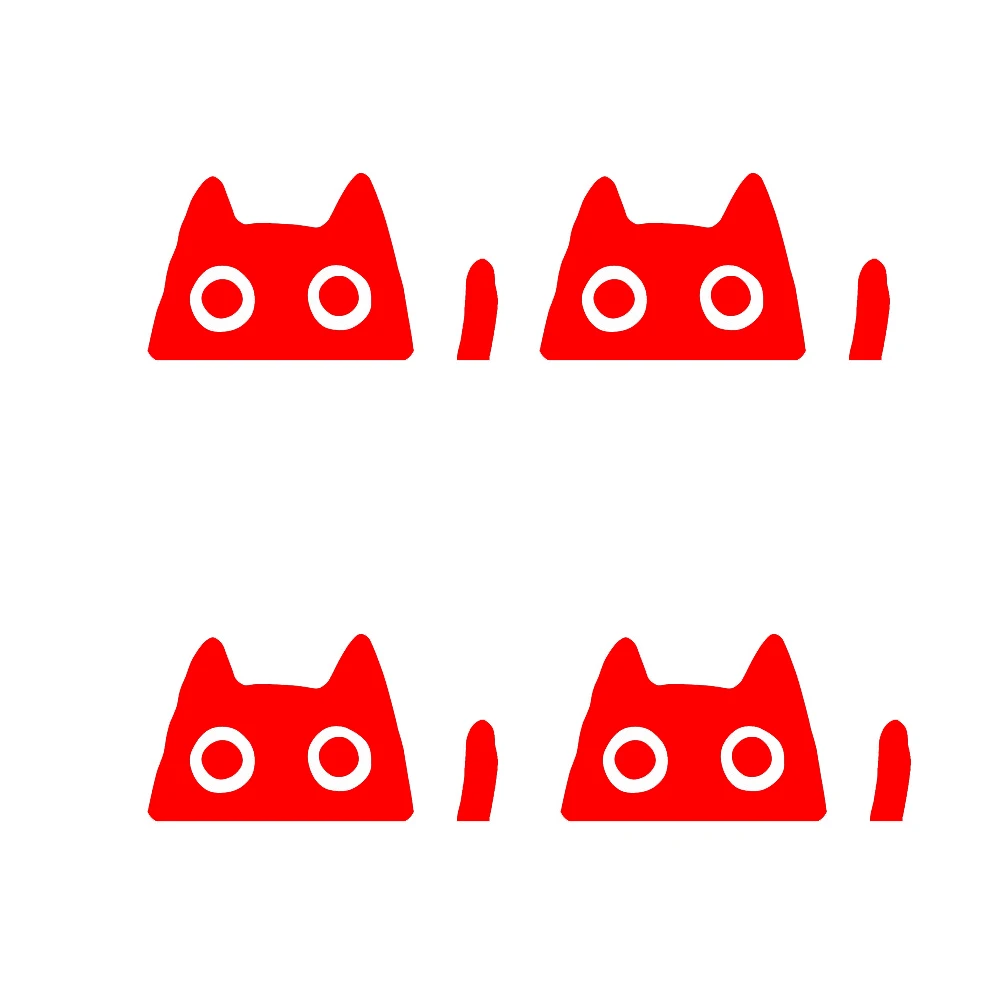 Funny 4PCS/SET Cute Peeking Cat Sticker Waterproof Vinyl Decal for Car Rearview Mirror Laptop Window DIY Decor Multiple Colors