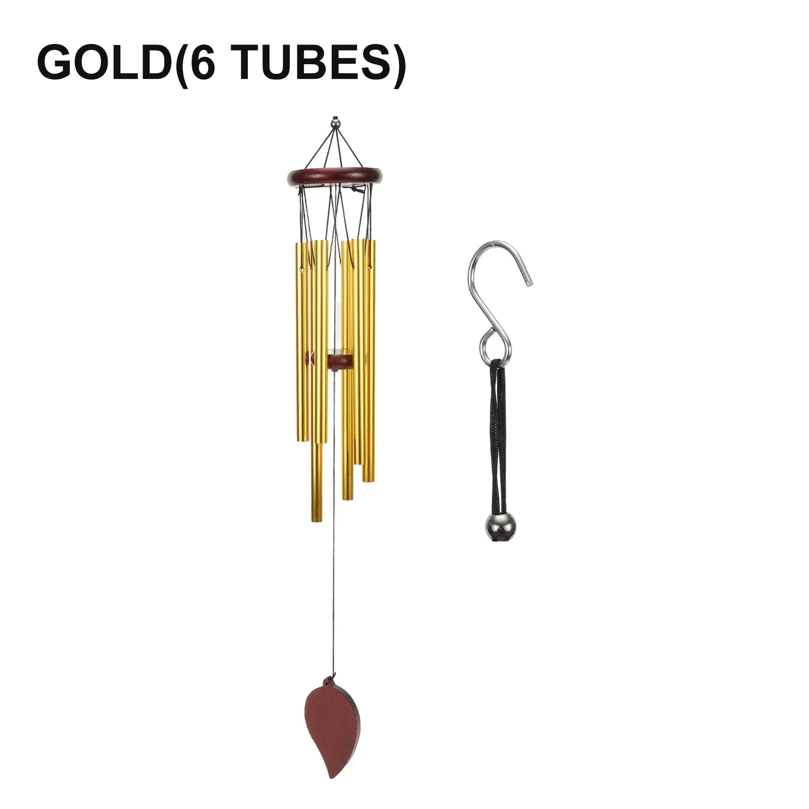 Good Luck Wind Chimes 6 Tubes Bell Pendant For Home Garden Decorations Accessories Clear And Elegant Sound 60*11cm