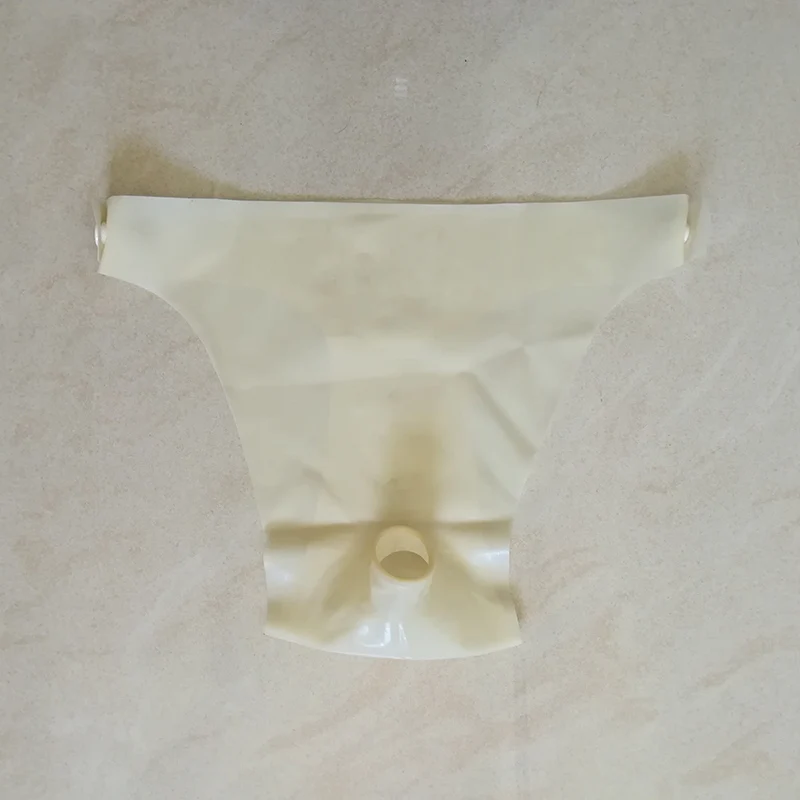 Latex Briefs sexy  T-safety underpants for men underwear transparent Tong flexible and Adjustable snap