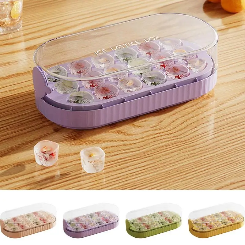 Ice Cube Tray Push Type Ice Cube Trays Large Ice Cube Molds And Trays Ice Cube Mold With Bins Ice Making And Storing Supplies