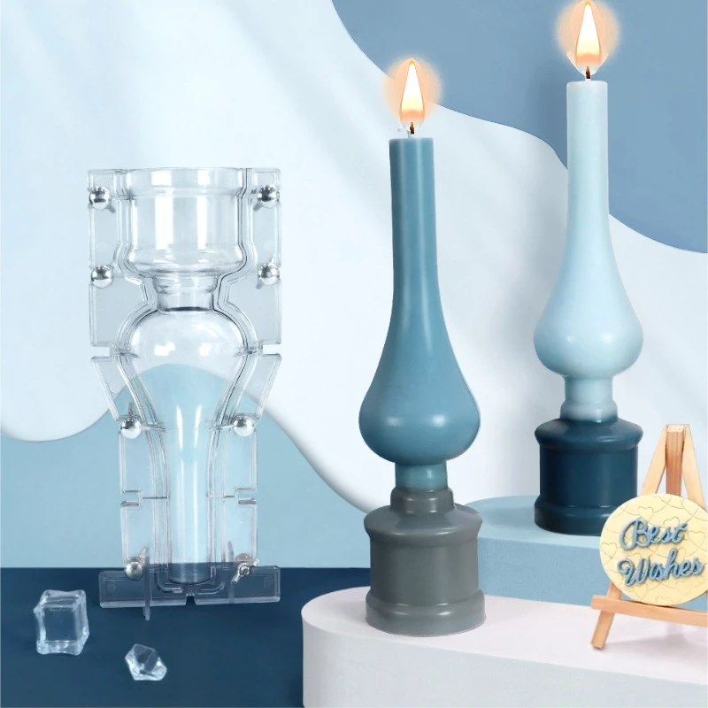 DIY Candlestick Shape Acrylic Candle Mold Retro Oil Lamp Gypsum Plaster Making Set DIY Handmade Craft Supplies Home Decor Gifts