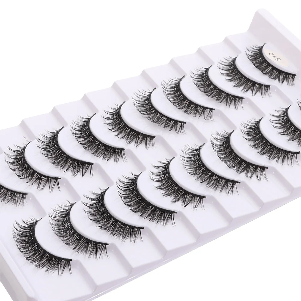 Faux cils entiers faits à la main, naturels, longs, 3D, en faux vison, sans cruauté, outils de maquillage pour les yeux, extensions de cils