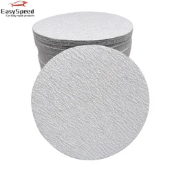 10 Pcs Car Polishing Putty 5 Inch Sandpaper 125mm White Round Flocking Self-adhesive Grinding Machine Polishing Sheet