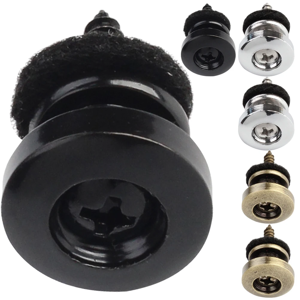 

6 Pcs Guitar Strap Buttons Felt Iron Material Easy Install Acoustic Electric Guitar Bass Locking Attachment Parts