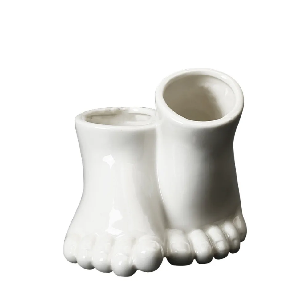 

Креативный керамический цветочный горшок в форме ног, забавный горшок для растений, ваза, орнамент, декоративная цветочная композиция, контейнер для рабочего стола