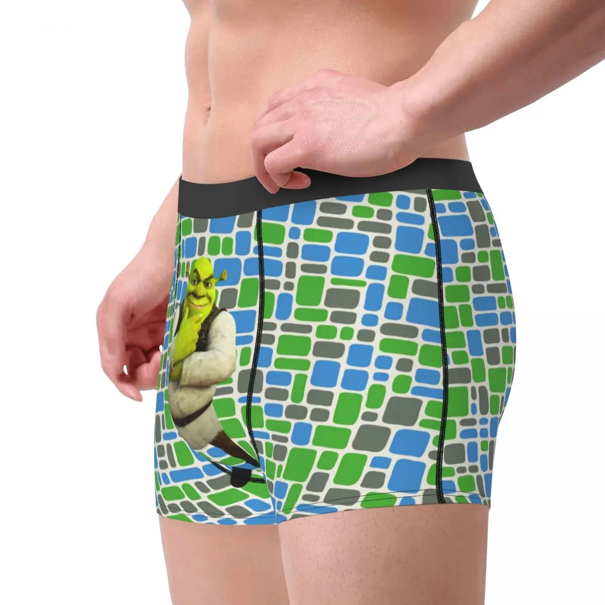 Custom Funny Shreks Smile Boxers Shorts Panties Men\'s Underpants Stretch Briefs Underwear