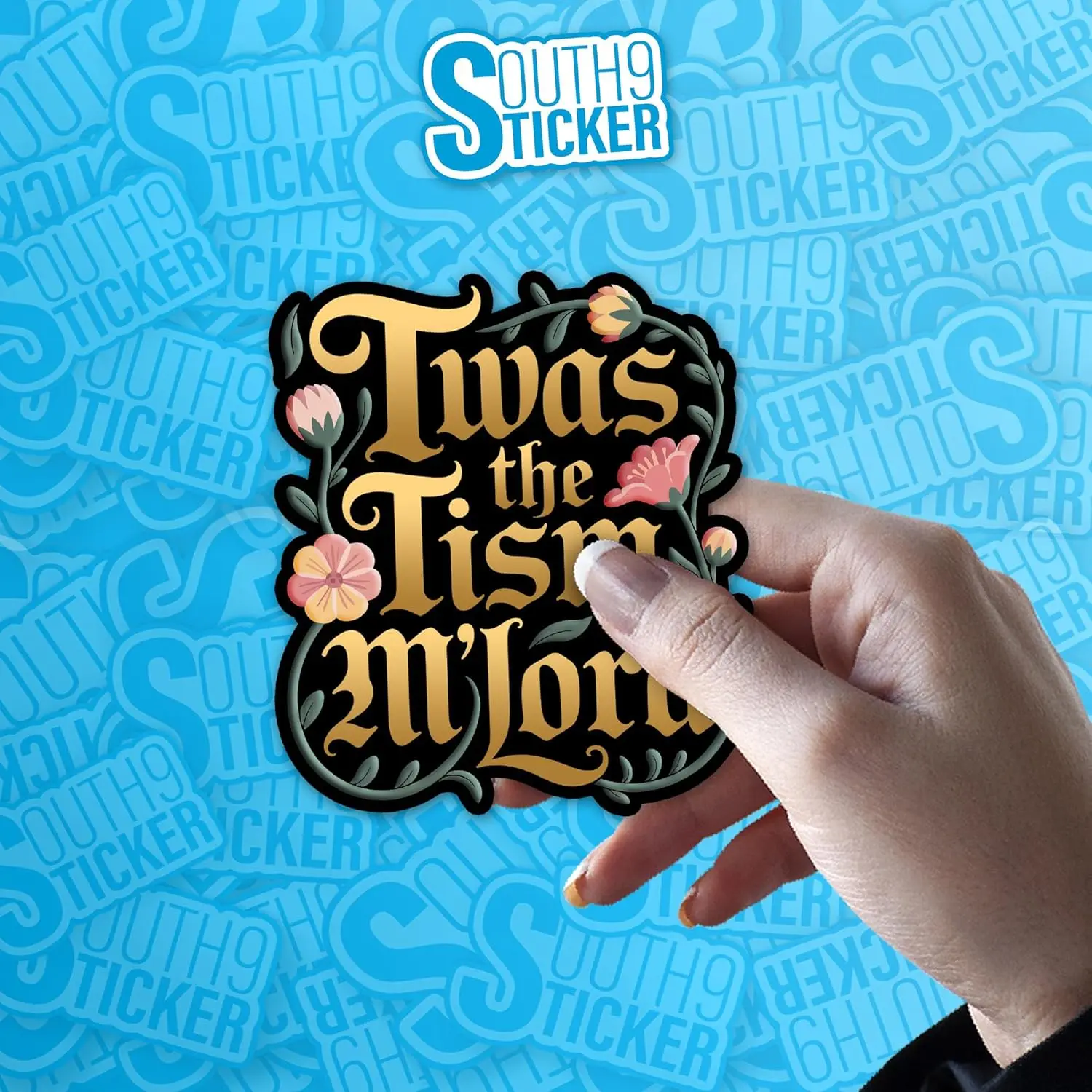 

3PCS TWAS The Tism M'Lord Sticker, Autism Awareness ADHD Mental Health Anxiety Die-Cut Waterproof Vinyl Sticker