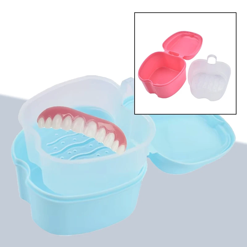 

1Pc Dental Denture Box Retainer Braces Storage Box Invisible Teeth Denture Cleaning Tooth Storage Portable Belt Case Tool