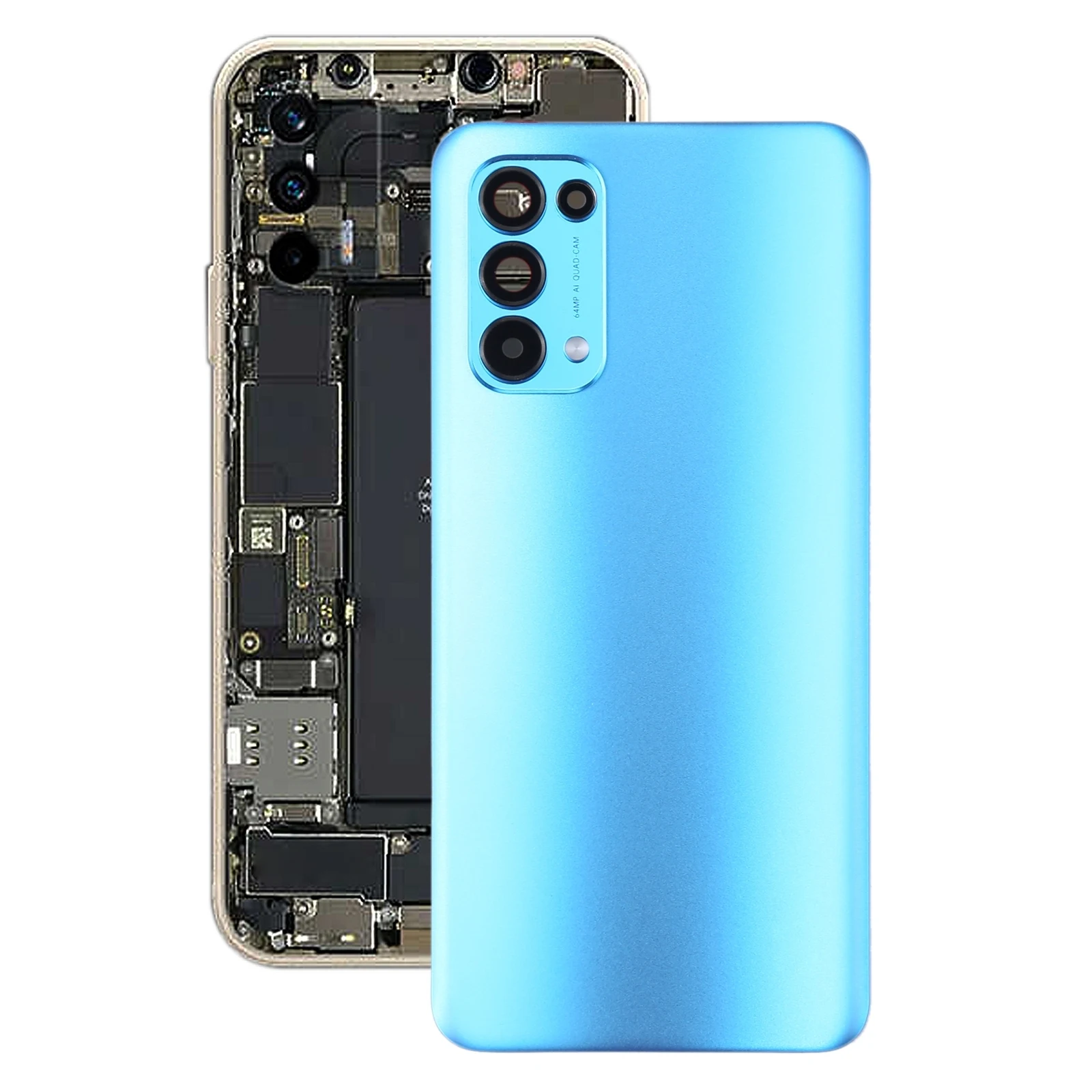 Original Battery Back Cover for OPPO Reno5 5G / Find X3 Lite PEGM00, PEGT00, CPH2145 Phone Rear Housing Case Replacement