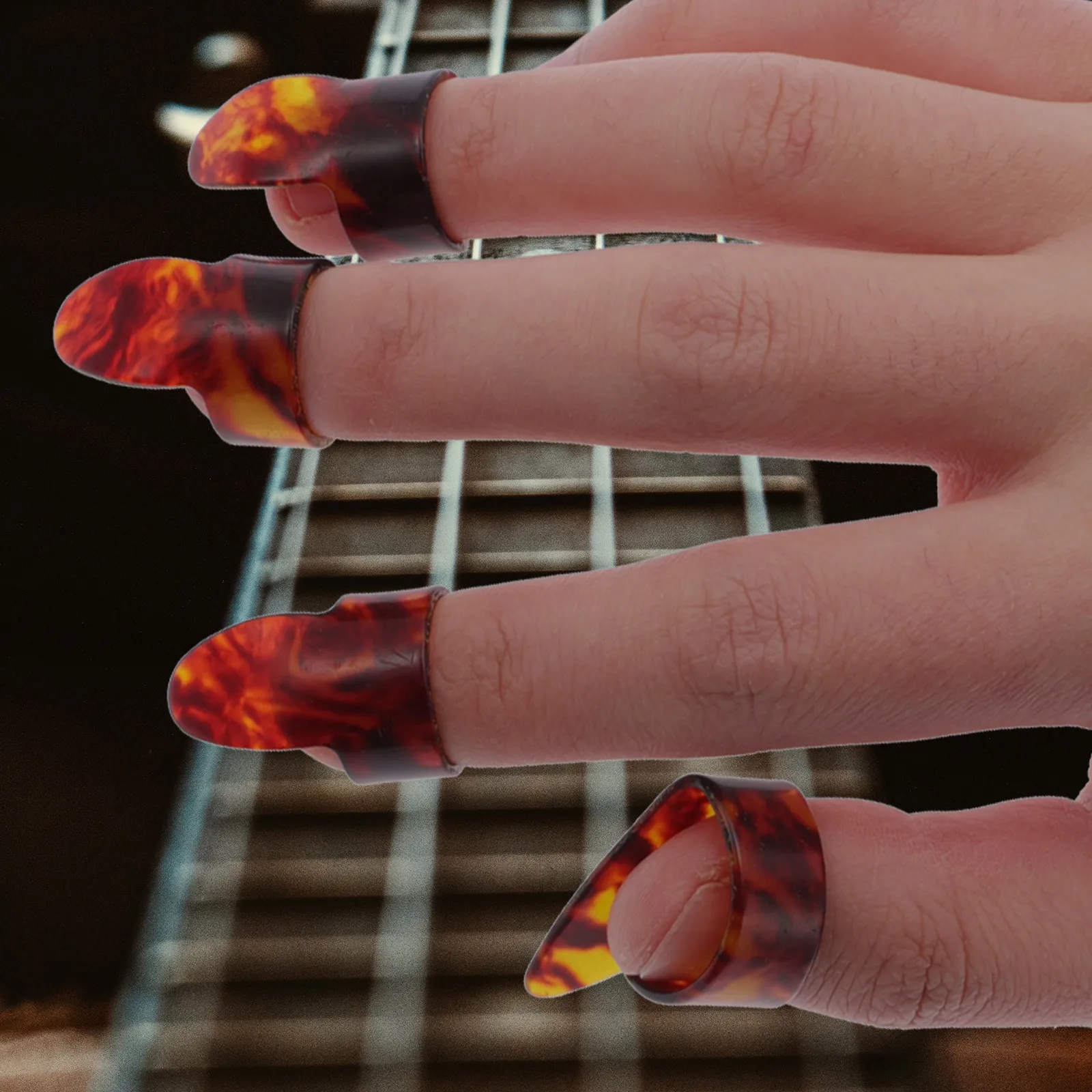 

Practical Finger Picks Ultra Thin for Large Hands Guitar Accessories Durable Picks Fits Fingers Play Music Bass Plectrum