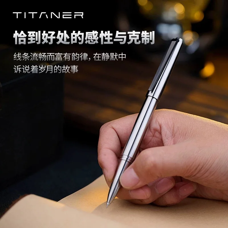 TITANER Titanium Outdoor Ballpoint Pen, Titanium Alloy Tactical Pen, Outdoor Equipment for GIFT