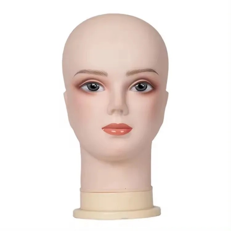 Realistic Mannequin Head for Wig Females Males Making Displaying Wigs Hair with Wig Net Cap Wig Accessories Head Mannequin