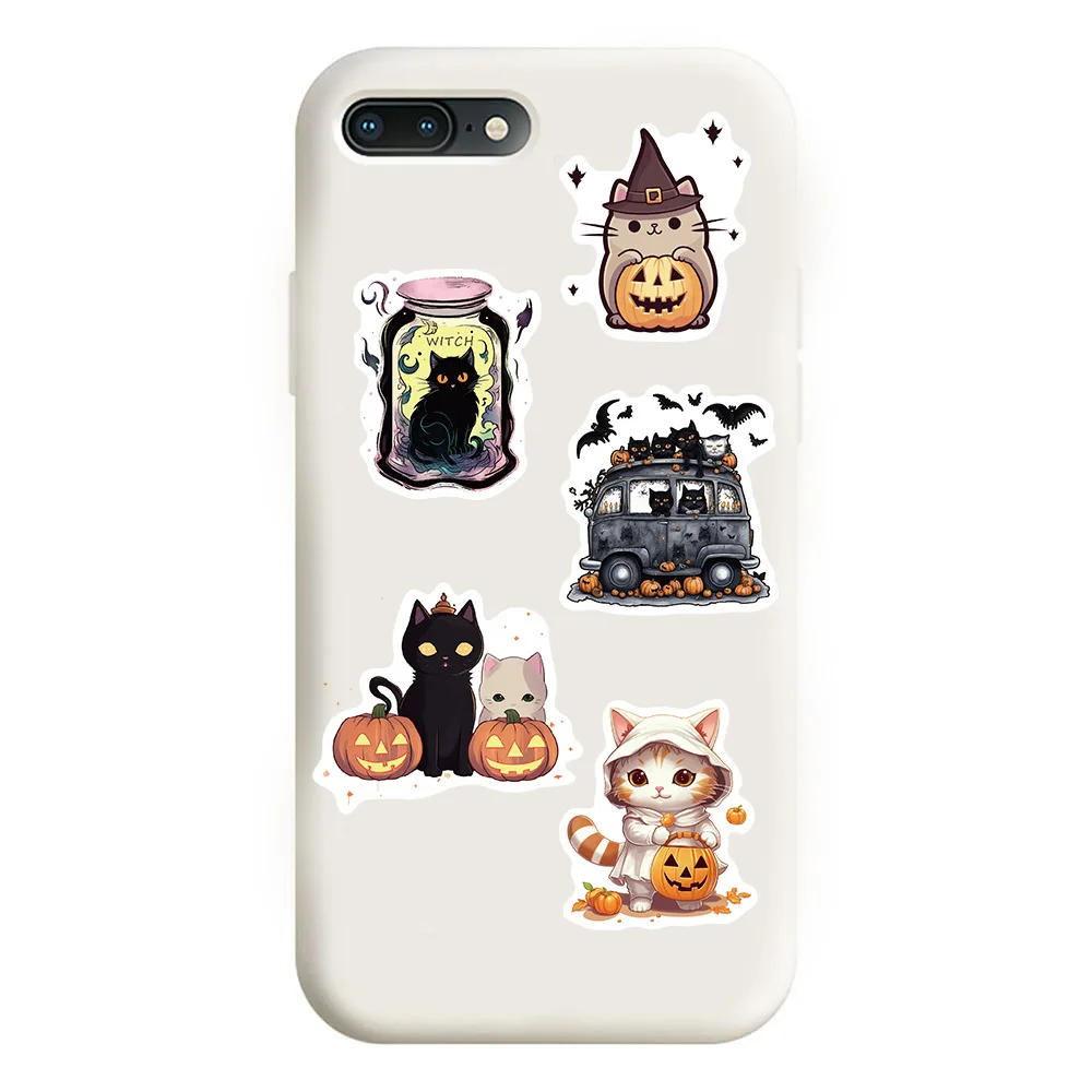 50PCS ​Interesting Halloween Cartoon Sticker Clipbook Laptop Skateboard Graffiti Cartoon Children's Graffiti Stickers Toys gifts