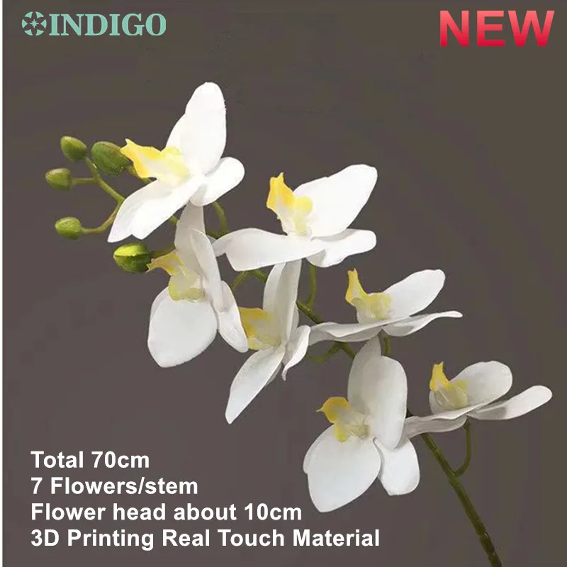 3D Real Touch Thailand Artificial Flower, Green Orchids, Nature Flower, Office Table Decoration, Florist Interior Trim,9 PCs/Lot