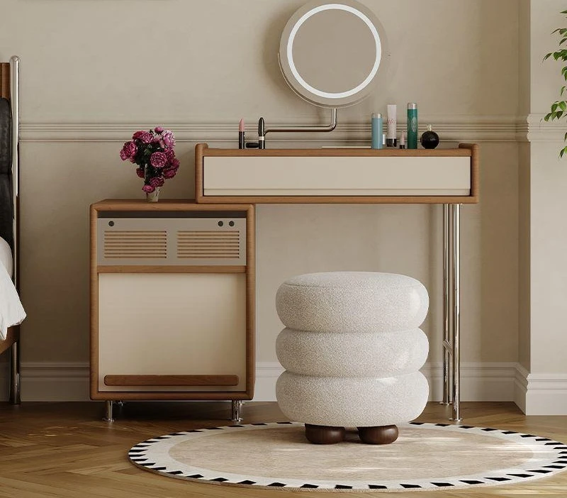Retro French dresser, chest, retro style retractable storage integrated bedroom small apartment