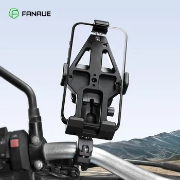FANAUE Motorcycle Phone Holder 360° Rotating Adjustable Aluminum Alloy Handlebar Phone Holder Pocket Clip for ATV/UTV Bike Bicycle Motorcycle