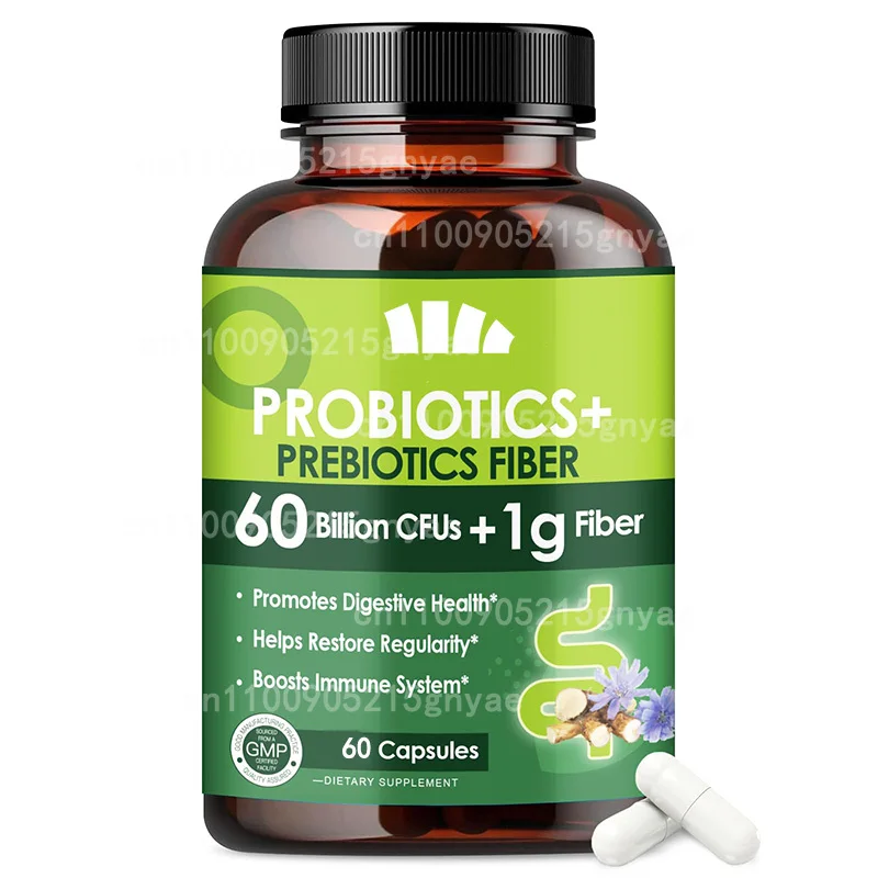 

60 Billion Colony Units of Probiotics, 60 Capsules, Digestive and Immune Health, Vegetarian, Non GMO, Soy, Dairy or Gluten Free