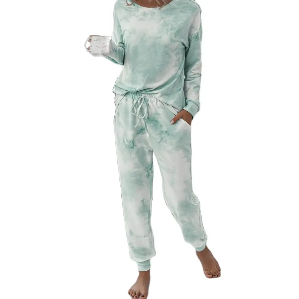

2 Pcs/Set Women Tracksuit Drawstring Pullover Sweatshirt Trousers Suit Breathable Autumn Tracksuit