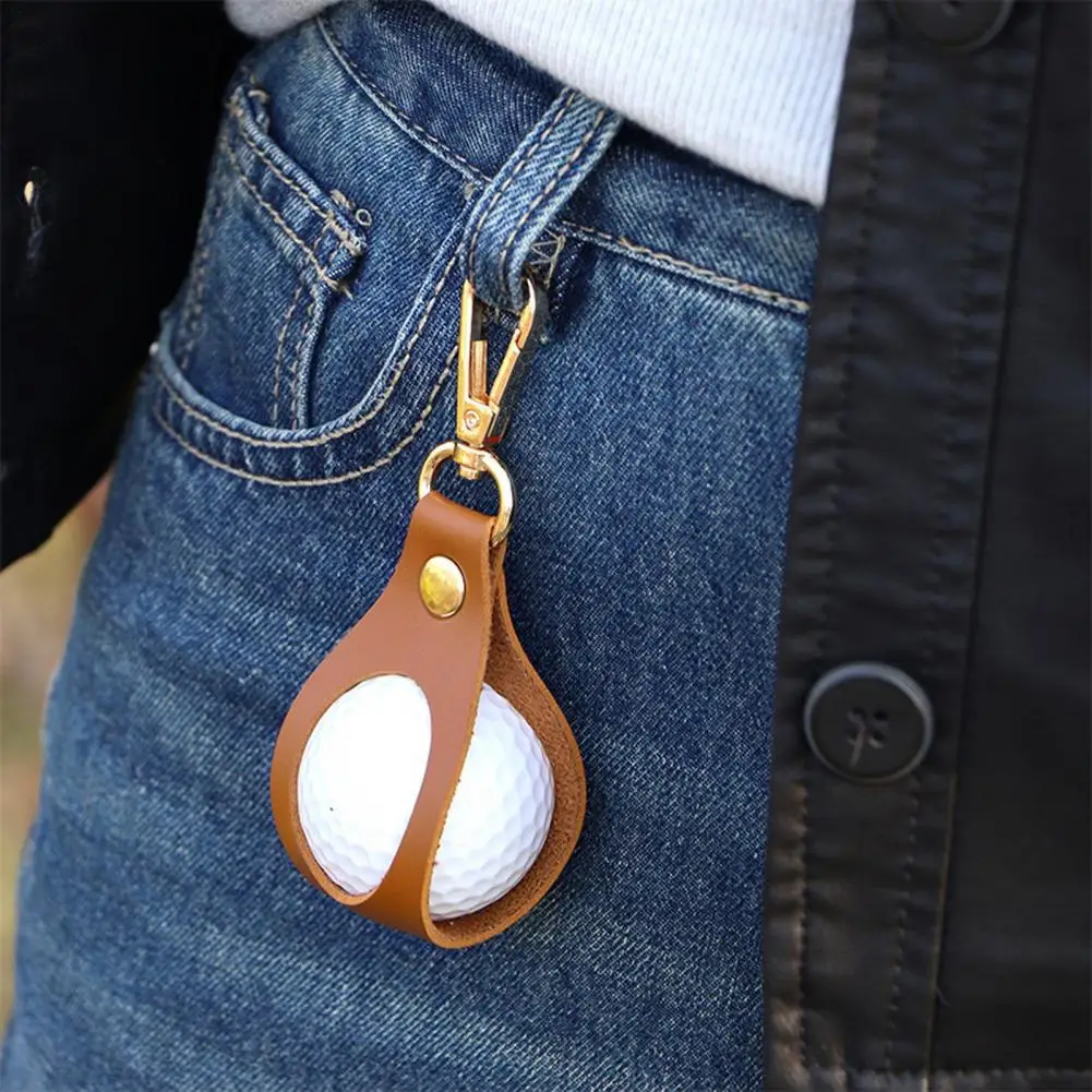 Golf Ball Bag with Clip Hook Faux Leather Portable Golf Ball Holder Metal Buckle Golfs Organizer Golf Ball Carrying Bags
