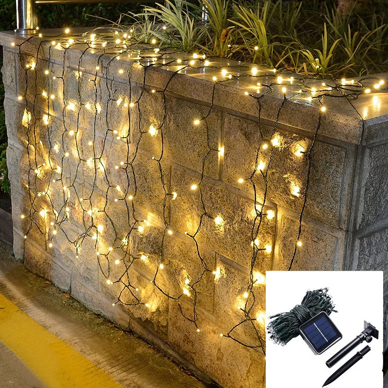 LED Solar Light String 8 Functions Outdoor Waterproof Lawn Starry Sky Christmas Garden Courtyard Decoration Atmosphere Lights