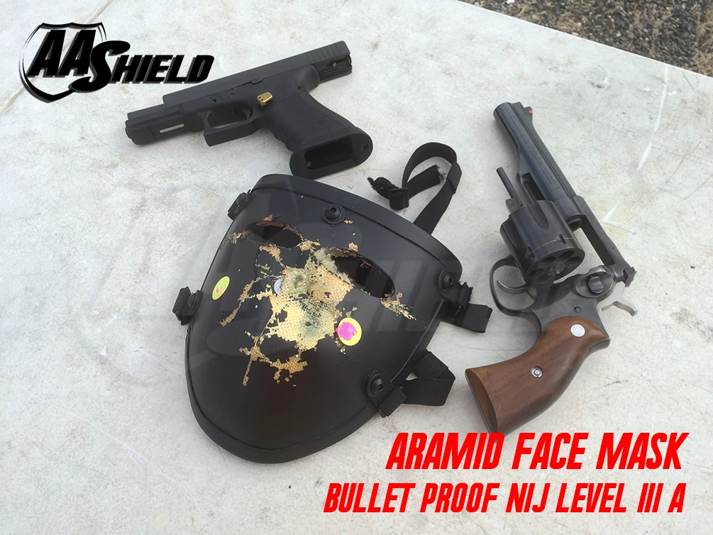 AA Shield Ballistic Visor Face Bulletproof Glass Mask For Fast Helmet Body Armor Mask NIJ Lvl IIIA 3A Mask Aramid Code
