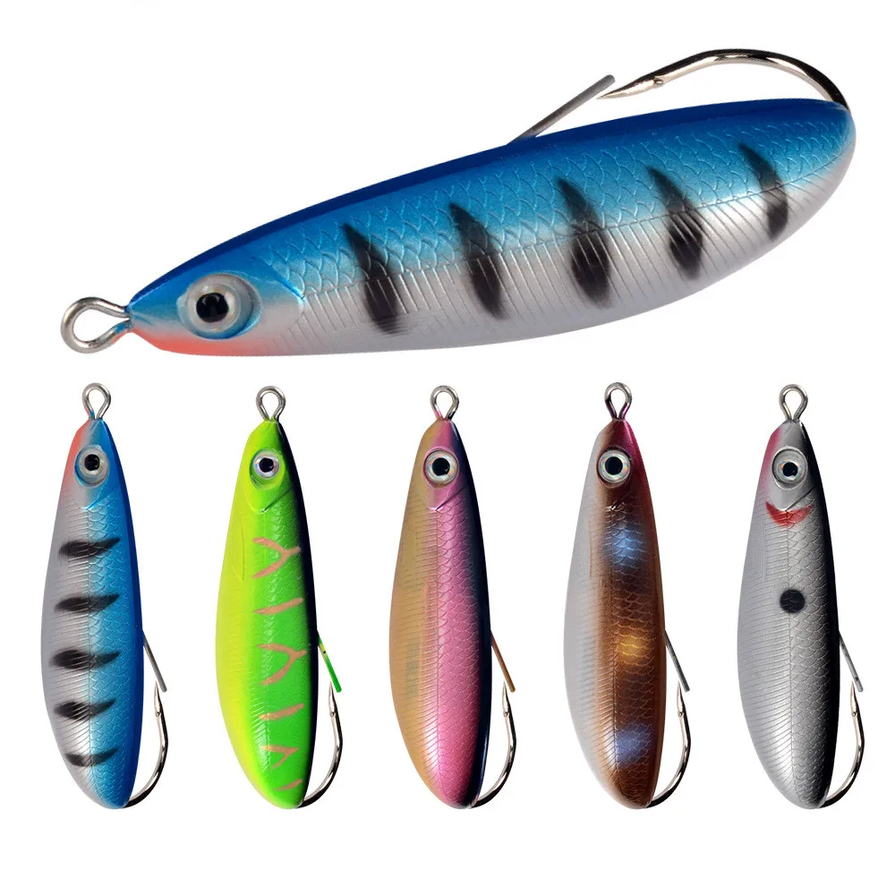 1Pcs Anti Grass Spoon Fishing Lures 8cm/18g Trout Artificial Hard Bait Wobblers All Water Winter Ice Fishing Tackle Crankbait