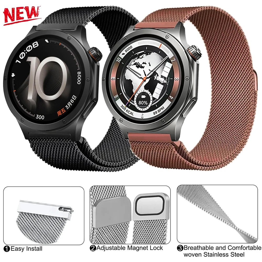 20/22 mm magnetisches Metall-Milanese-Armband für Oneplus Watch 4/Lite/3/OPPO X3-S-X2. Bequemes Armband für Xiaomi Watch 5 S5-4-3-2. Gürtel