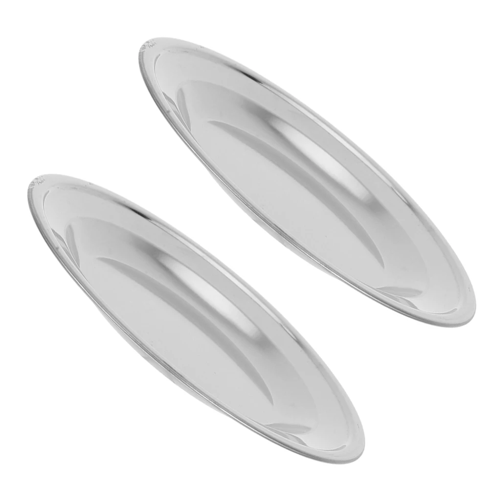 

2Pcs Stainless Steel Tea Bag Storage Saucer Organizer Round Plate Metal Tray Holder Dish for Home Office Dining