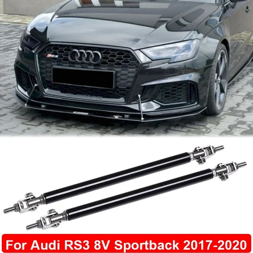 Universal Adjustable Front Bumper Lip Splitter Strut Rod Tie Support Bar For Audi RS3 8V Sportback Facelift 2017-2024 Car Tuning