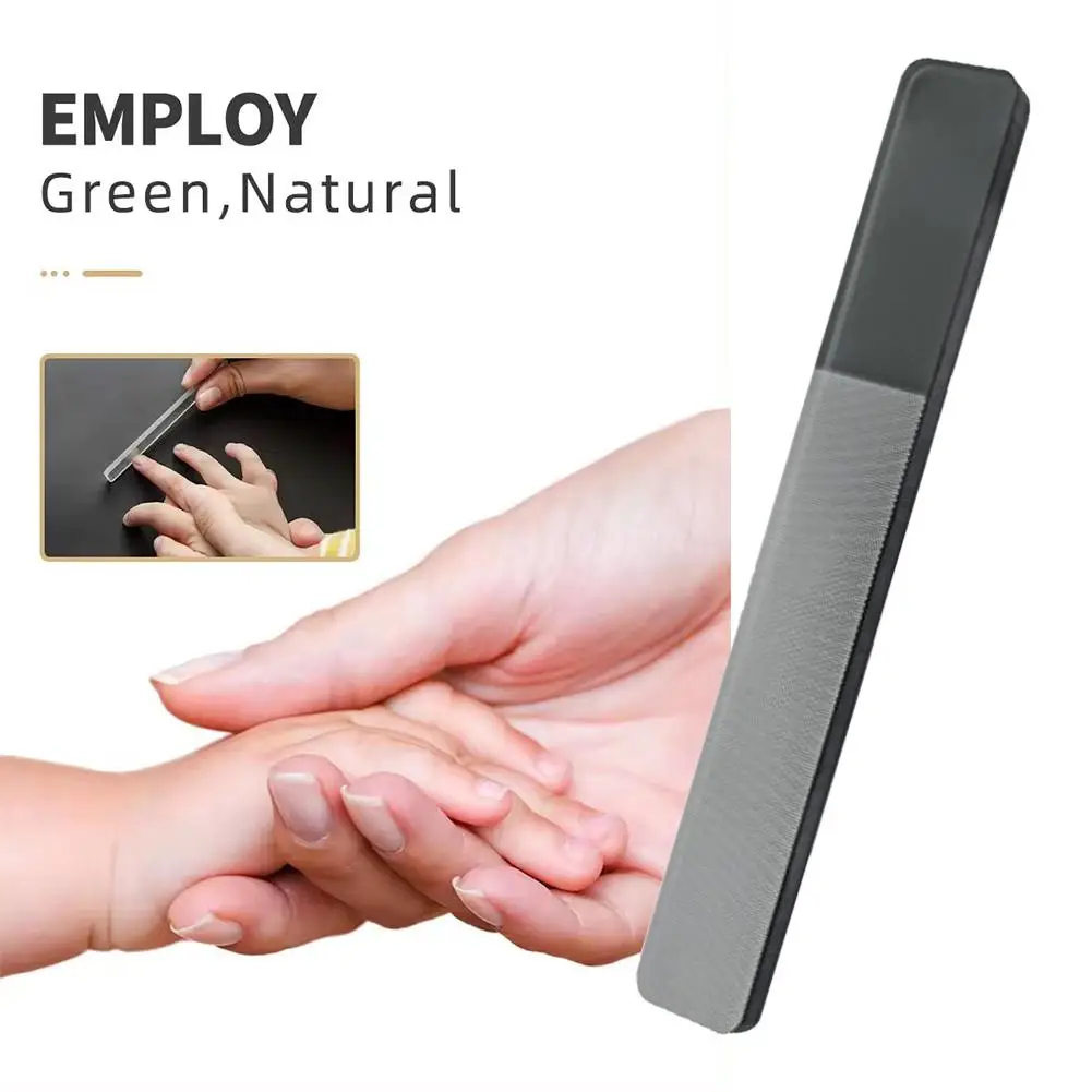 Limes à ongles professionnelles en verre de caractéristique, ponçage, polissage, transparent, équipement de meulage, manucure, outils d'art, 1 pièce