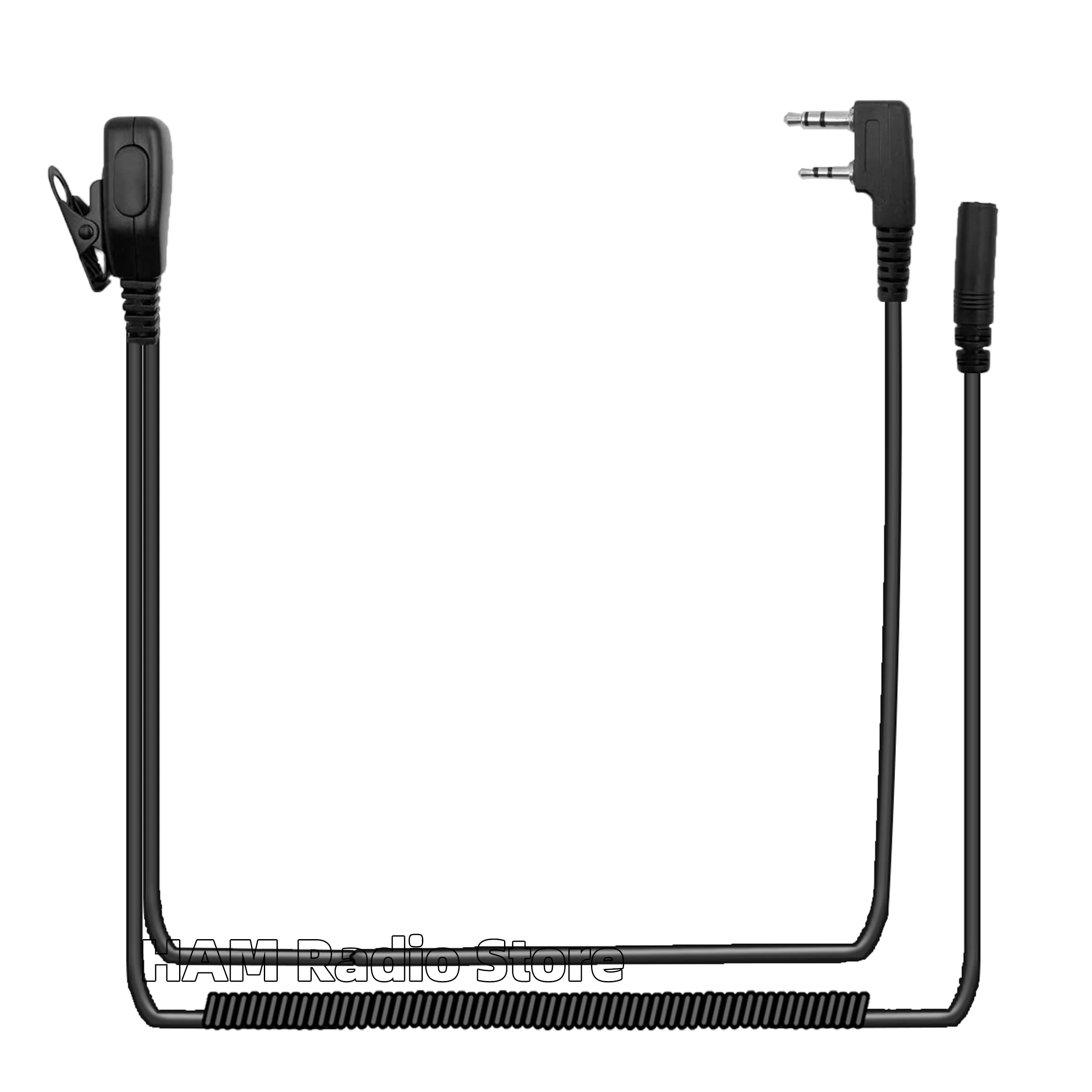 العالمي 2 دبوس إلى 3.5 مللي متر أنثى الصوت سماعة سماعة نقل كابل مع PTT هيئة التصنيع العسكري ل كينوود Baofeng Quansheng اسلكية تخاطب