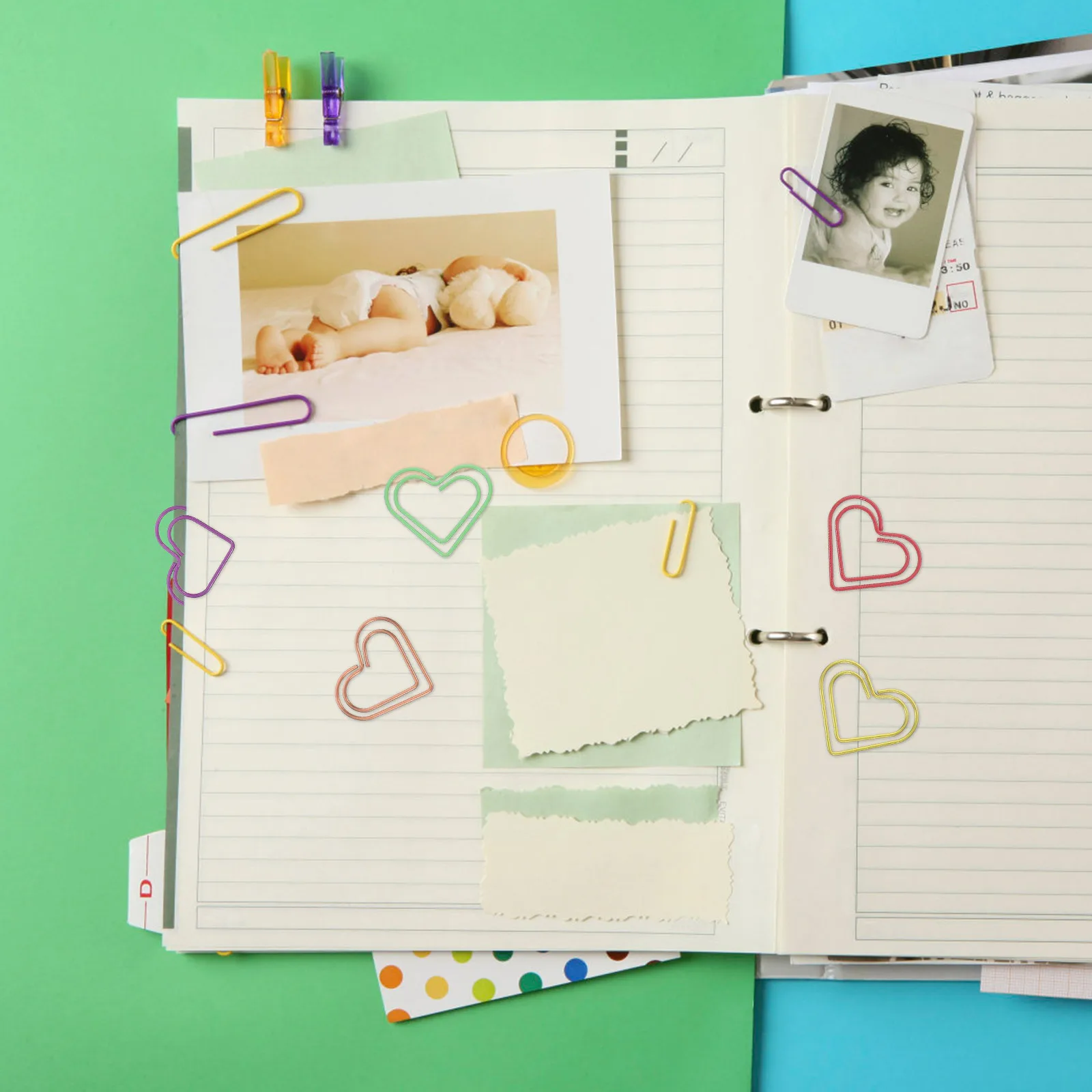 

100Pcs Heart Shaped Paper Clips Vibrant Colored Metal Clips for Document Sorting Diary Decoration Valentine Gift Craft Project