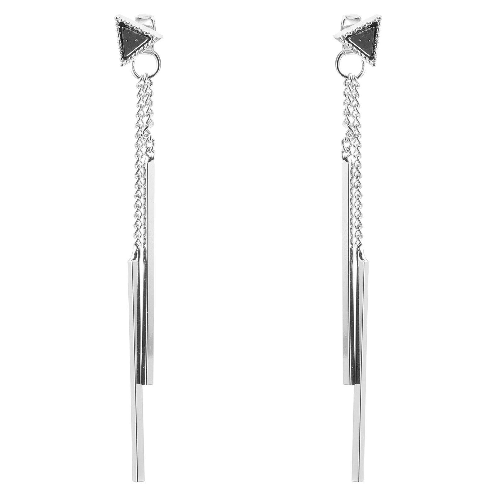 

1 Pair Long Dangling Earrings Women Triangle Tassel Chain Fashion Statement Costume Jewelry Valentine Party Gift For Mother