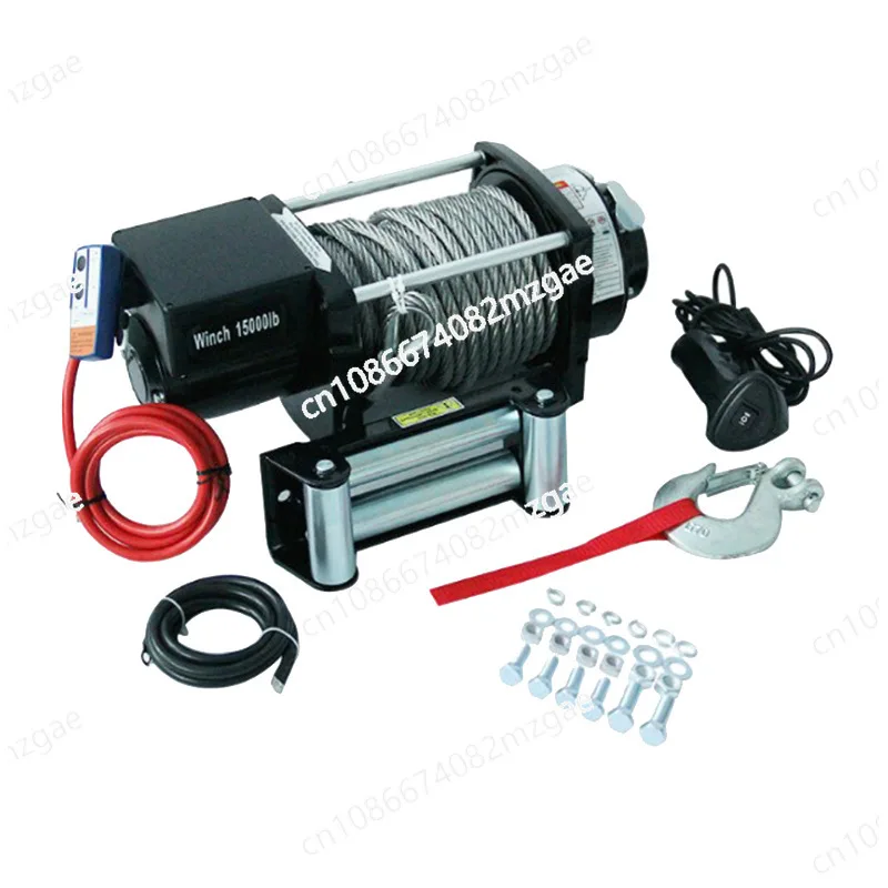 

12V24v winch machine, winch for off-road escape 15000 pounds electric truck-mounted winch, lifting equipment