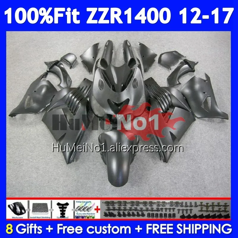 Body For KAWASAKI NINJA ZZR1400 Matte black ZZR 1400 12 13 14 15 16 17 230No.8 ZZR-1400 2012 2013 2014 2015 2016 2017 Fairing