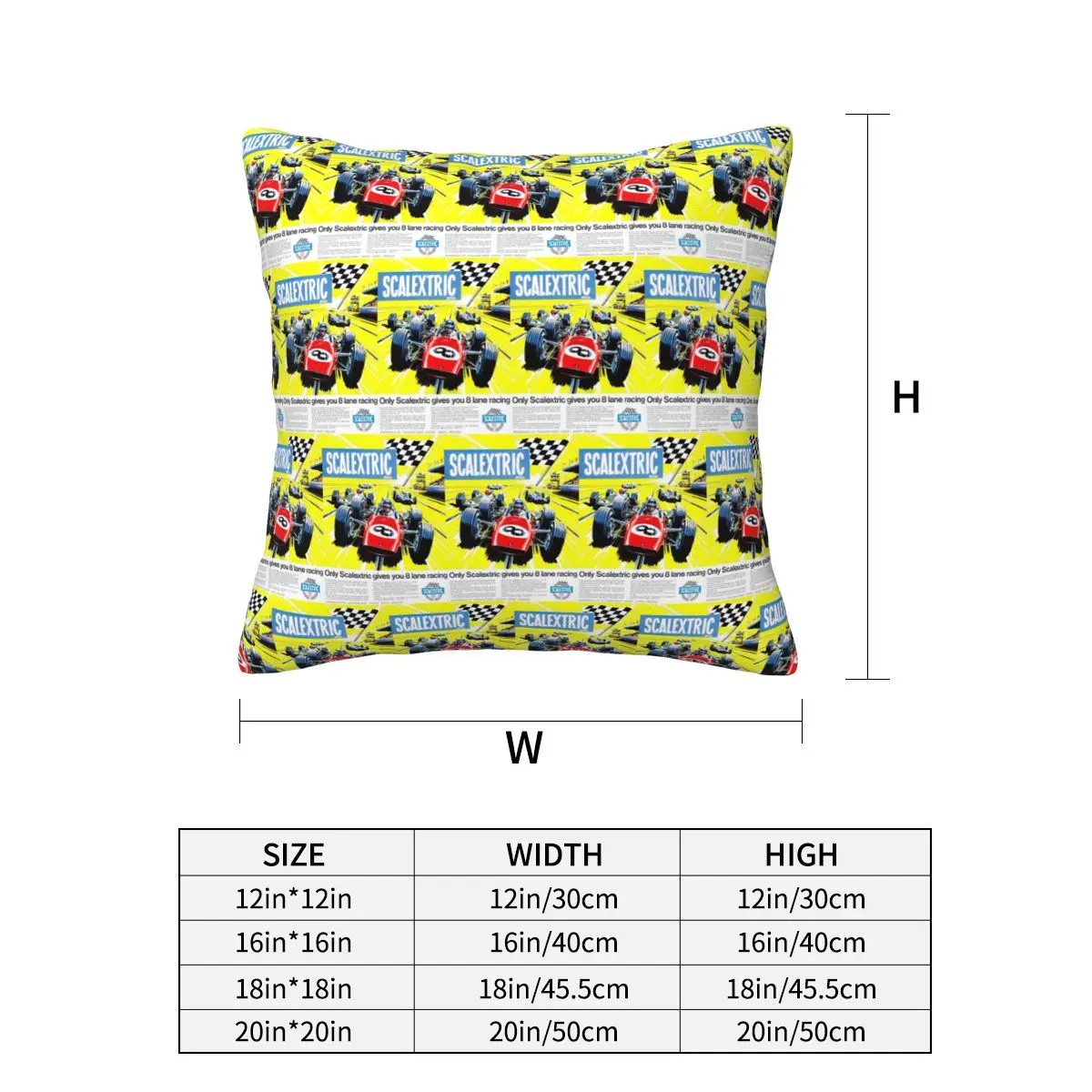 Scalextric Vintage Stuff Square Pillowcase Pillow Cover Cushion Zip Decorative Comfort Throw Pillow for Home Living Room
