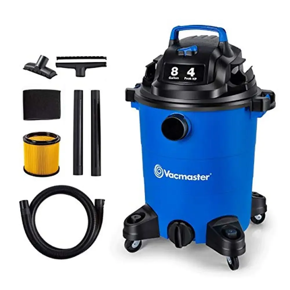 8 Gallon Wet Dry Vacuum Cleaner Lightweight Powerful Suction Blower Function Dog Hair Garage Car Home Vacuum Kit Storage Vacuum