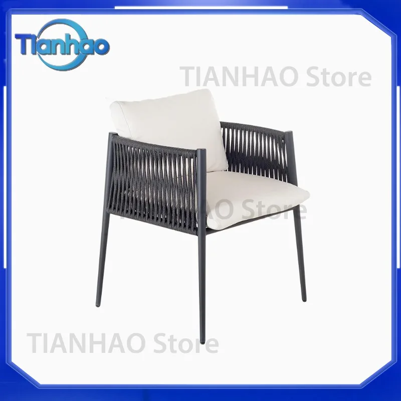Outdoor Villa Garden Table and Chair Set for Patio Terrace Rattan Dining Table and Chairs for Cafe