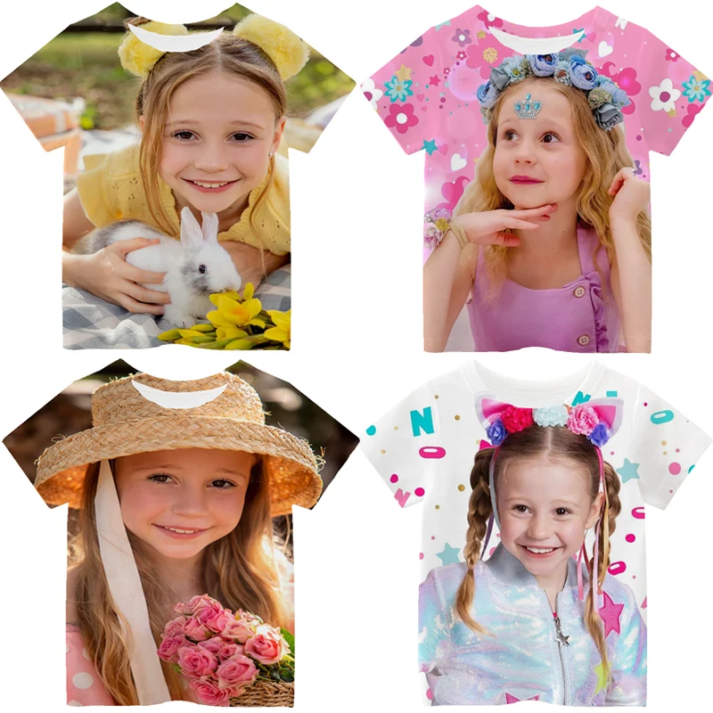 Cute Girl Nastya T Shirts Children Like Nastya 3D Print T-shirt Toddler Kawaii Tops Summer Short Sleeve Camiseta Kids Clothing