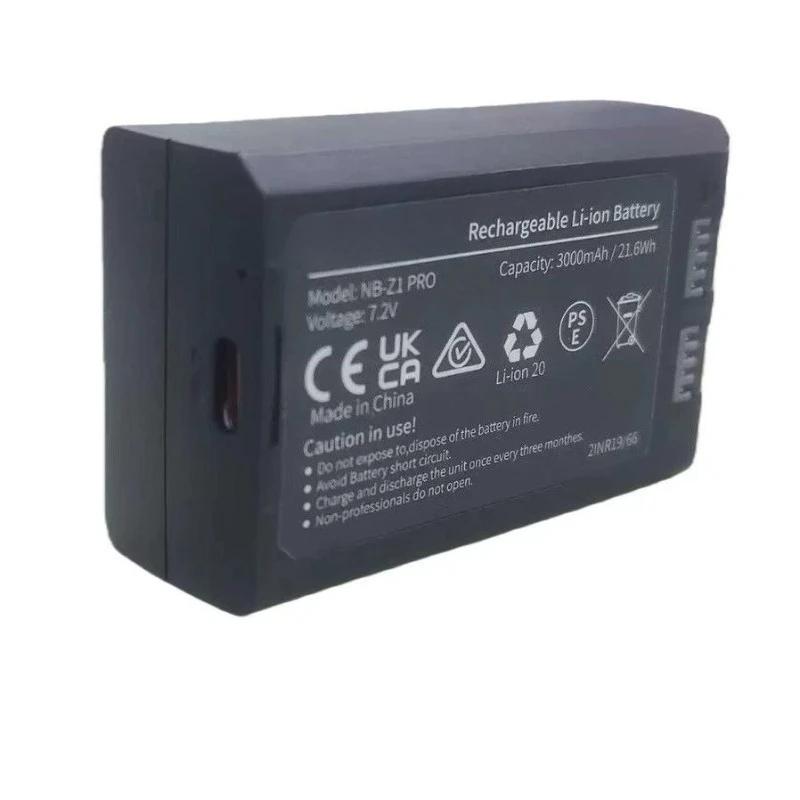 NB-Z1 Pro Replacement Flash Battery for Neewer Z2 Pro, Q120, Q4, Q6, Q200 7.2V 3000mAh High-Capacity Universal Battery