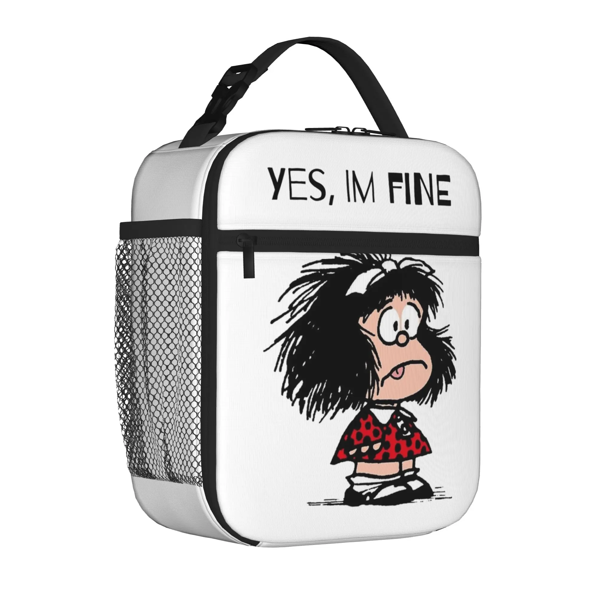 Cartoon M-Mafaldas Thermal Insulated Lunch Bag for School Comics Portable Food Bag Container Cooler Thermal Food Box