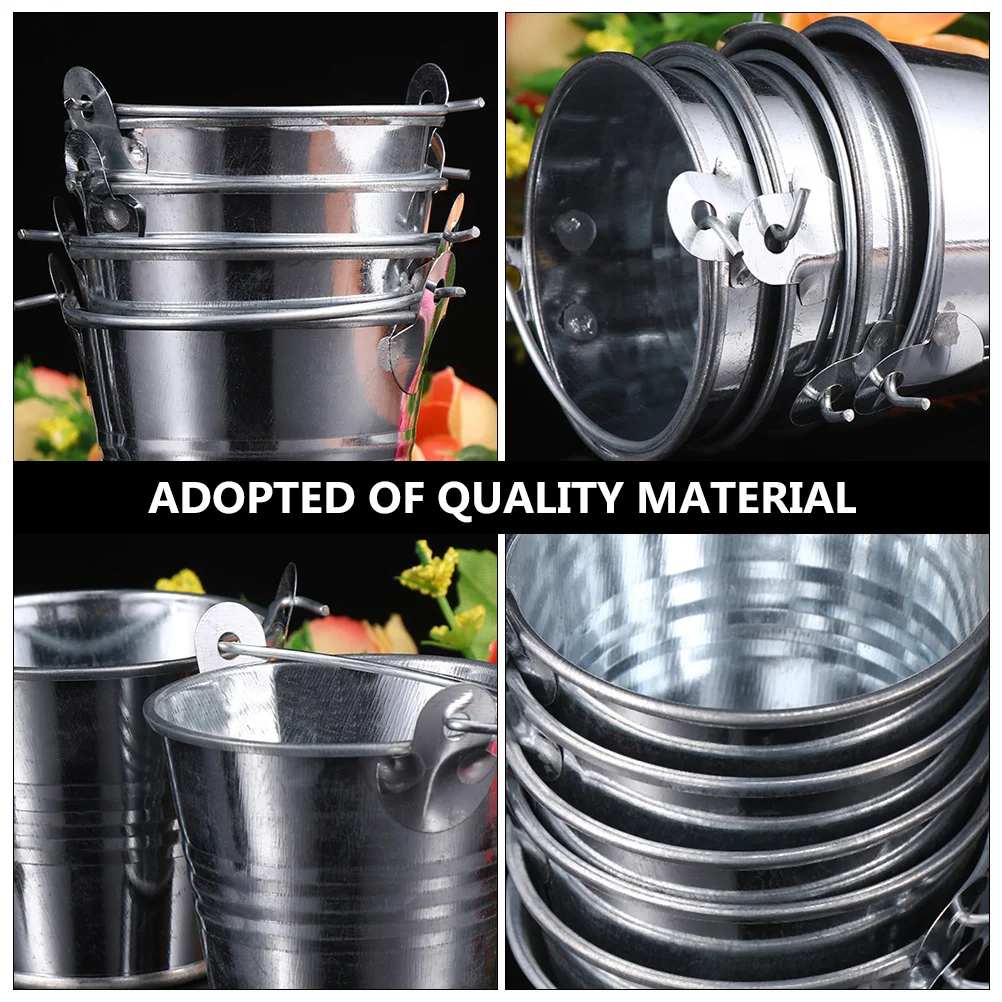 

12pcs Small Iron Buckets Set Mini Metal Tin Pails For Party Wedding Decor Plant Flower Pot Craft Storage Organizers